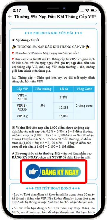 Bước 3: Chọn ĐĂNG KÝ NGAY